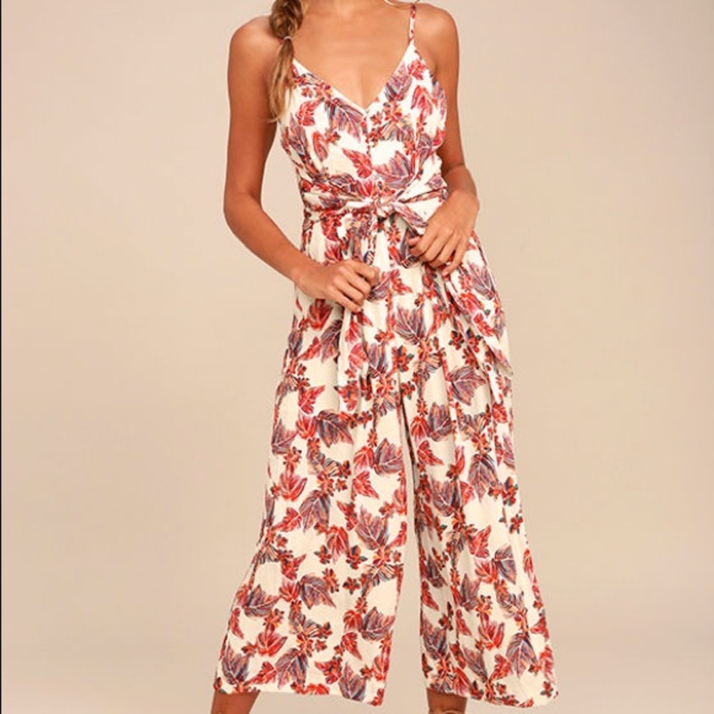 Free People Hot Tropics Wide Leg Cropped Jumpsuit